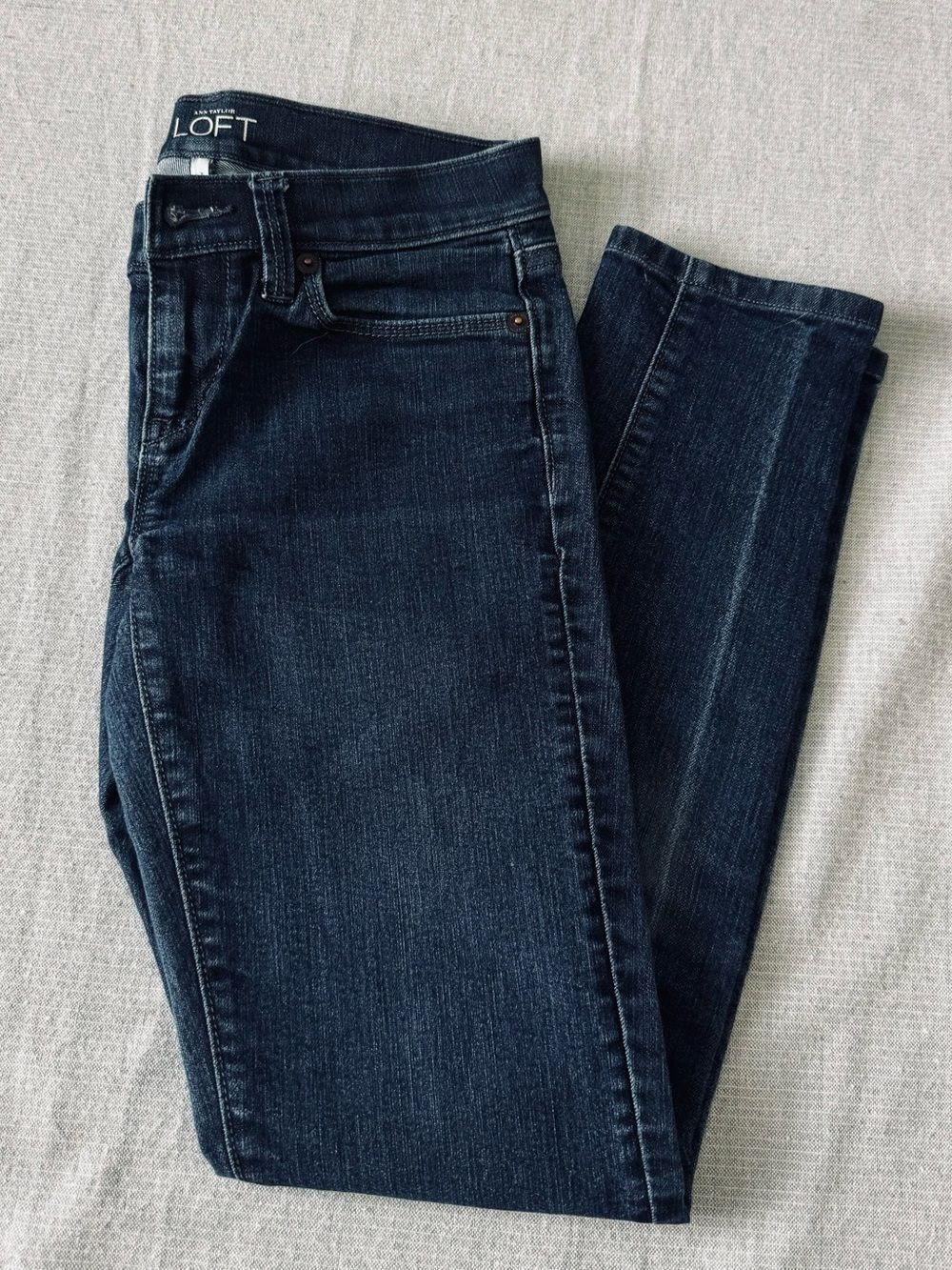 LOFT Modern Skinny Dark Wash Cropped Denim Jeans 0/25 Petite